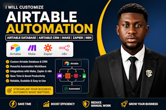 customize airtable database, airtable automation, airtable CRM, make, zapier n8n