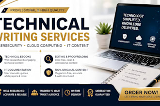 write and edit technical writing books, resume writing and cloud computing