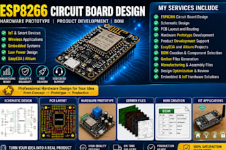 esp8266 hardware prototype and circuit board design with bom in easyeda altium