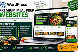 design a professional meal prep website, meal prep ecommerce website