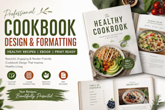 healthy cookbook, cookbook formating, cookbook design recipe book, ebook