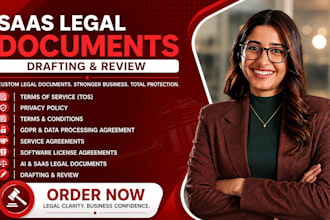 draft and review saas terms of service, privacy policy and legal documents
