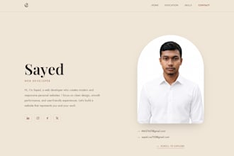 design a professional personal portfolio website