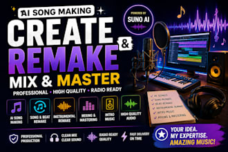 create ai songs, remake beats, mix and master your music