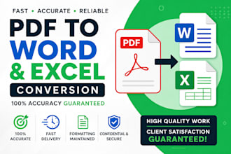 convert pdf to exel or word accurately
