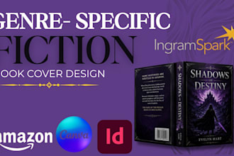 design genre specific fiction book cover and professional full book wrap