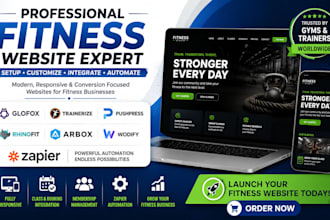 setup glofox zapier pushpress trainerize rhinofit arbox wodify fitness website