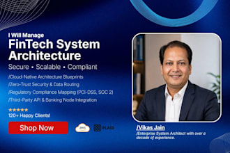 manage fintech system architecture, AWS, plaid integration, docker