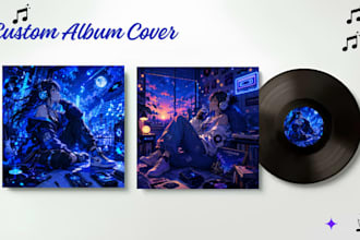 design custom anime album cover art, ep, single, rap,lofi,vintage,hiphop,edm