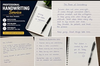 do neat and professional handwriting in english