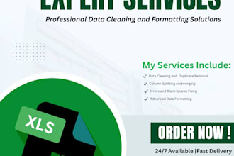 do excel data cleaning, formatting,and split merged data