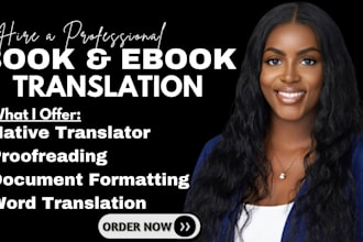 ebook french novel translation, proofreading, french to english book translation
