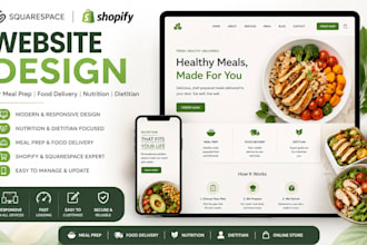 design squarespace meal prep food delivery nutrition shopify dietitian website