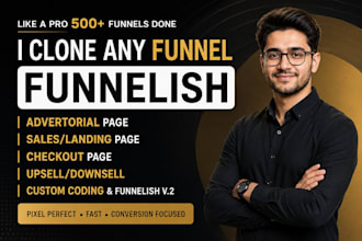 clone any advertorial and product page using funnelish