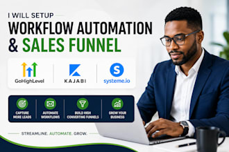 setup ghl kajabi systeme io workflow automation sales funnel