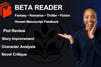 beta read your fantasy, romance, thriller, historical, or fiction book