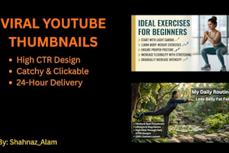 create eye catching fitness, lifestyle and gaming youtube thumbnails