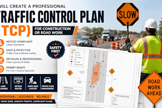 create a professional traffic control plan tcp for construction or road work