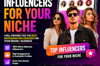 search best instagram ifluencer that best sells your niche