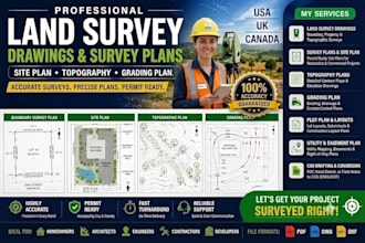 do land survey draw survey plans site plan topography land surveyor grading plan