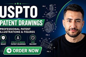 create uspto patent drawings and patent illustrations for utility, patent filing