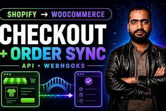 connect shopify to woocommerce checkout and sync orders