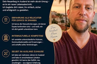 help you to relocate to spain spreche deutsch english speaker falo portugues