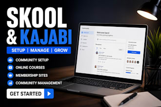 setup skool community online course creation kajabi online community manager