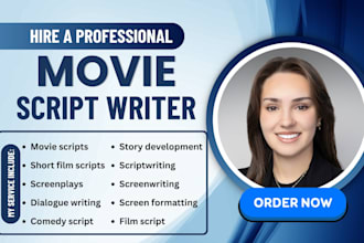 write a professional screenplay, movie script writing, screenwriting film script