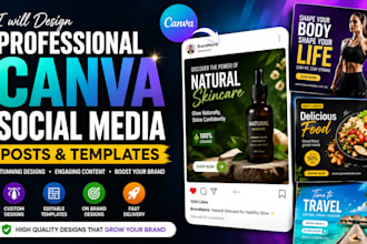 design professional canva social media posts and templates