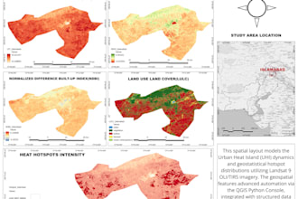 perform gis analysis, remote sensing, and urban heat island mapping