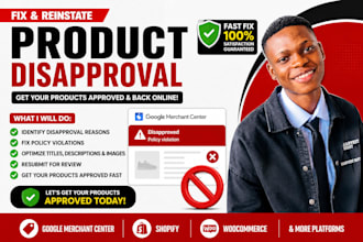 fix product disapproval google merchant center suspension