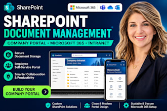 build sharepoint document management system company portal microsoft365 intranet