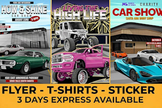 design premium digital handmade car show flyer illustration
