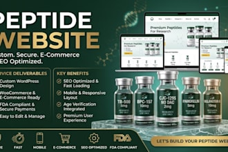 build fda compliant peptide website woocommerce biotech research website