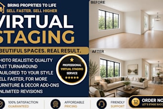 do virtual staging, virtual furniture, digital staging and real estate editing