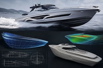 boat ship 3d yacht design, speedboat, powerboat, hull for stability and speed