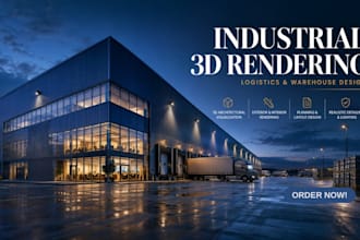provide 3d warehouse design and realistic industrial rendering for logistics