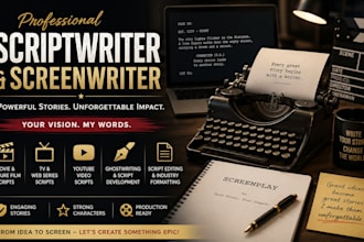 do screenwriting, movie script writing, short film script and script editing