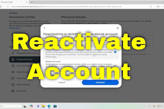 do fb reactivation and ig reactivation base on your requirement