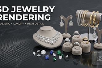 create realistic 3d jewelry renders, product visualization and jewelry images