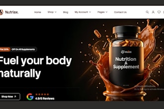 design private label supplement shopify store ecommerce supplement shopify store