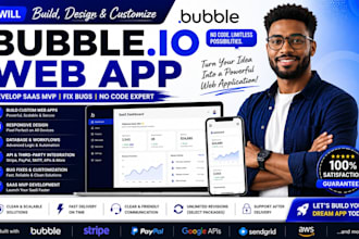 build design customize bubble io web app develop saas mvp full stack developer