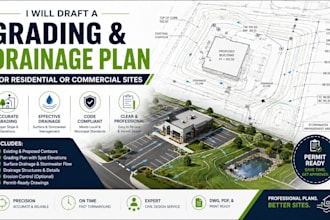draft a grading and drainage plan for residential or commercial sites