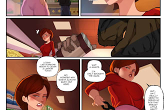 draw anime or manga nsfw comic page, graphic novel, sfw and erotic comic art
