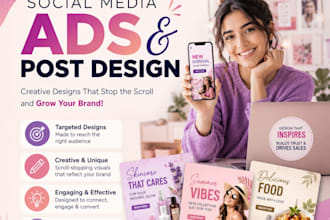 design modern facebook ad creatives, shopify banners, twitter banners, headers
