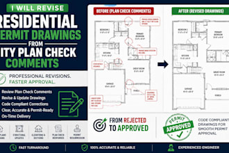 revise residential permit drawings from city plan check comments