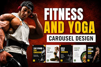 design fitness carousel yoga health and any facebook and instagram flyer