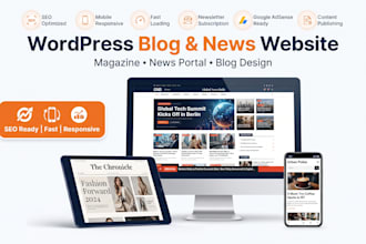 build wordpress blog website, news and magazine website design and redesign