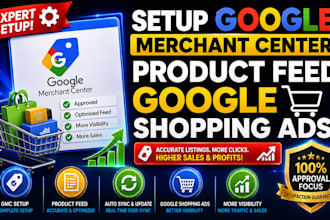 setup google merchant center product feed gogle shopping ads product listings